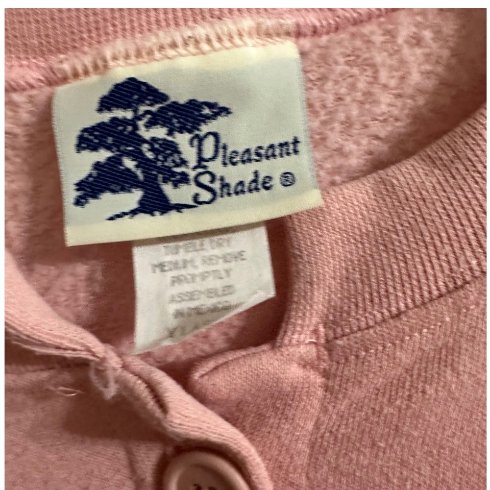 Pleasant Shade Pink Schnauzer Paw Print Button Up Cardigan Sweatshirt Women's XL - Picture 5 of 7
